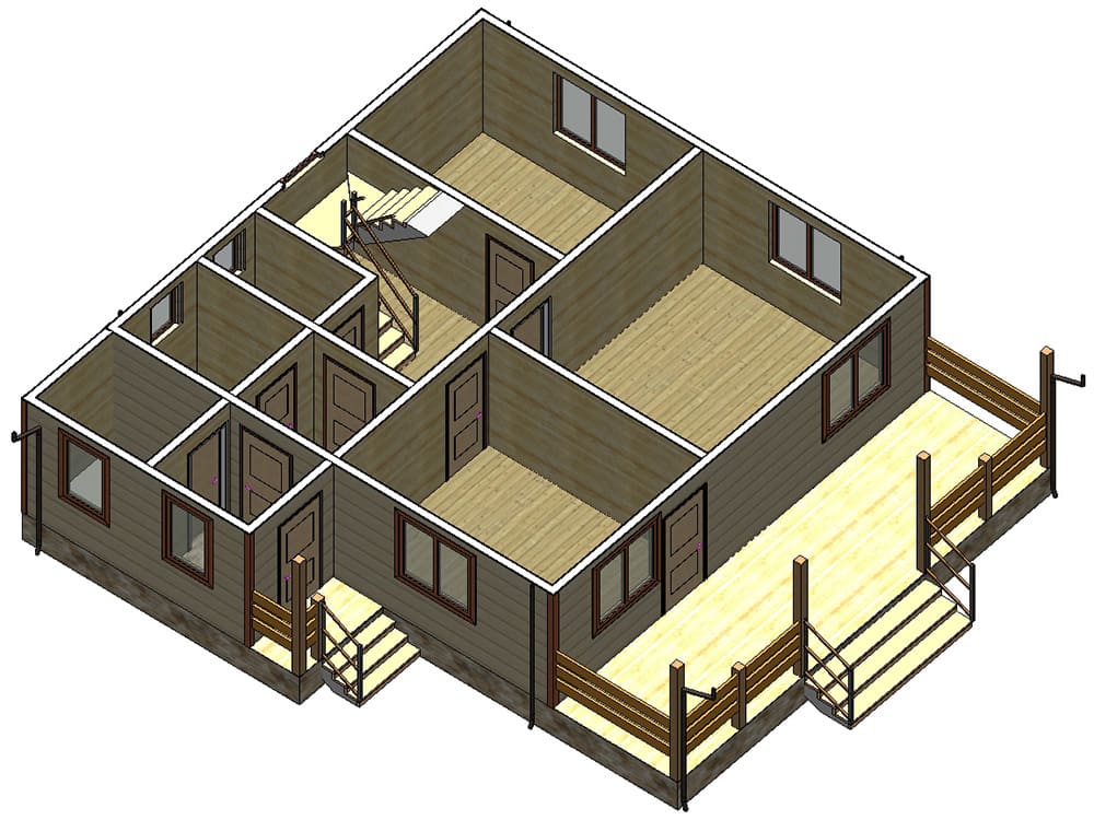 Полноценный двухэтажный дом с террасой "Герострат 3"